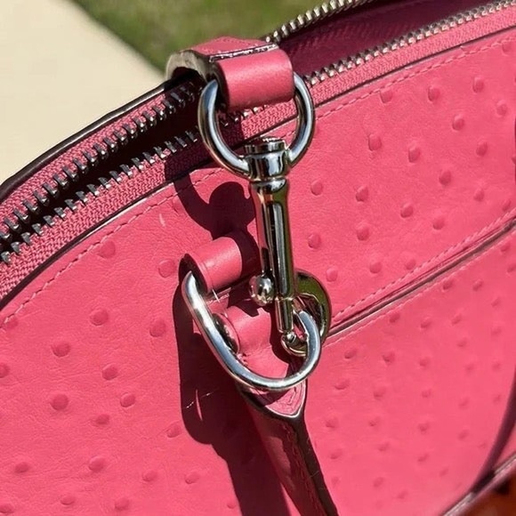 New Coach ostrich-embossed satchel / crossbody bag / shoulder bag - Picture 16 of 16